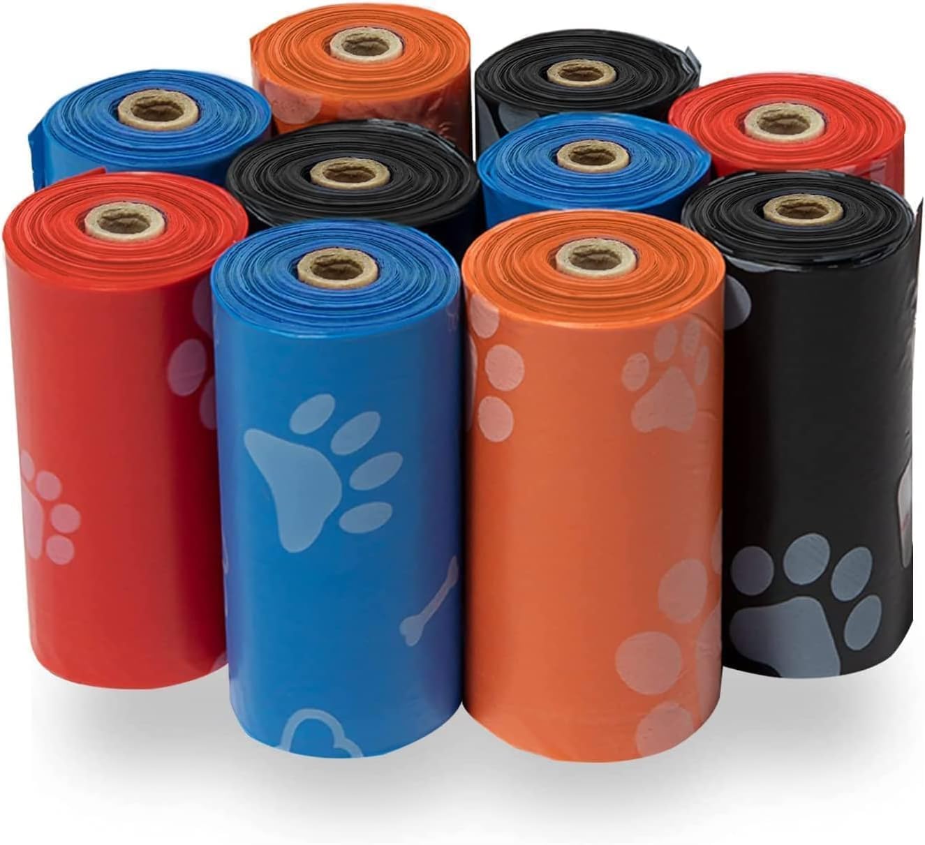Renkli ve Dayanıklı Kedi & Köpek Dışkı Toplama Poşeti – Patili Desenli, 4'lü