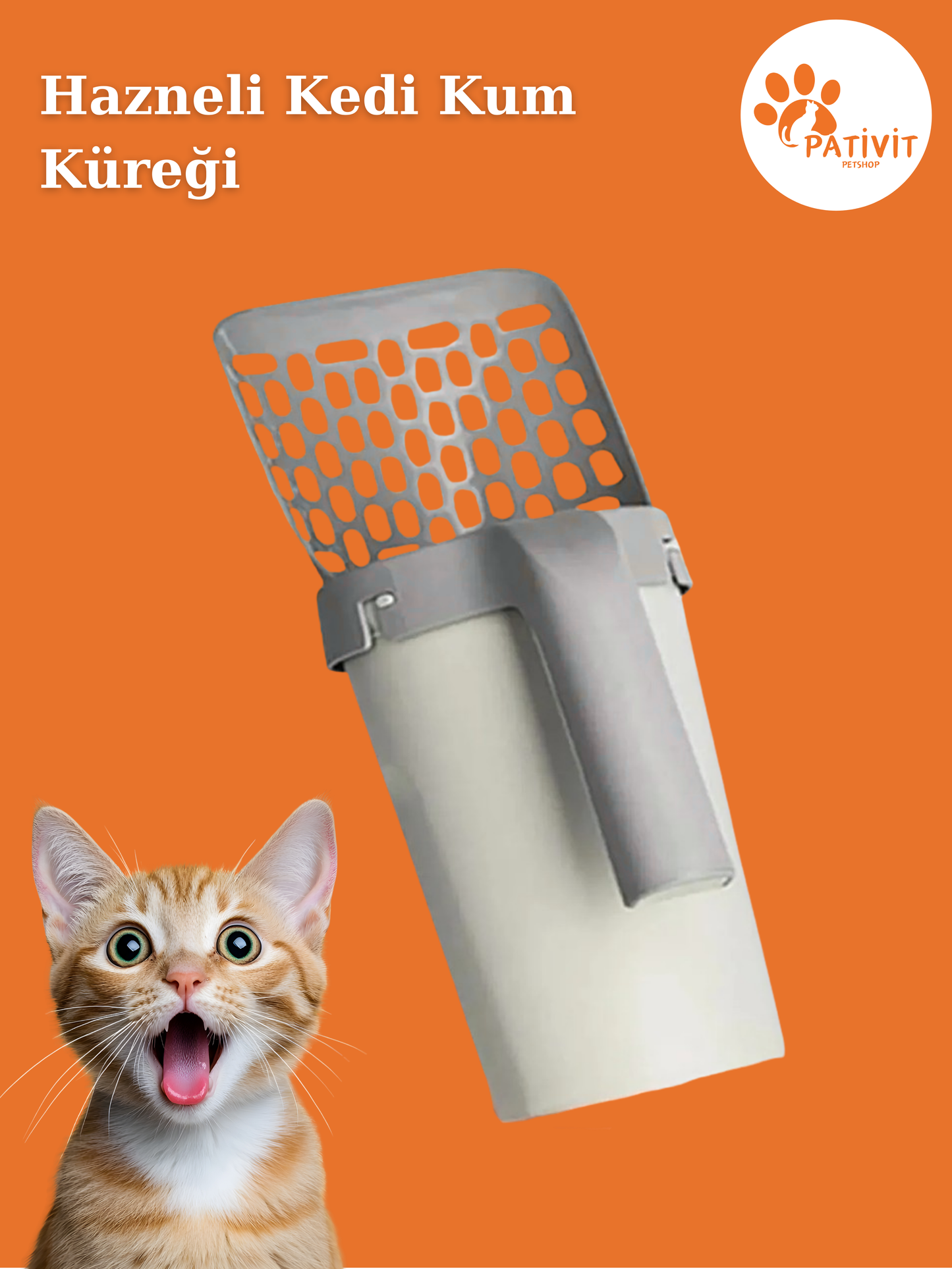 Akıllı Kedi Tuvalet Küreği ve Atık Haznesi – Hijyenik & Pratik Kum Temizleme