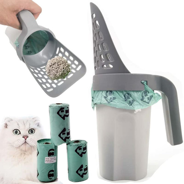 Akıllı Kedi Kum Küreği ve Atık Haznesi – Hijyenik & Pratik Kum Temizleme