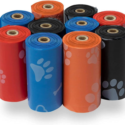 Renkli ve Dayanıklı Kedi & Köpek Dışkı Toplama Poşeti – Patili Desenli, 3'lü