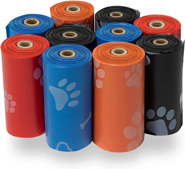 Renkli ve Dayanıklı Kedi & Köpek Dışkı Toplama Poşeti – Patili Desenli, 3'lü