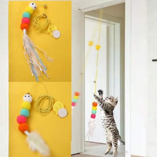 Elastik Yapışkanlı Kedi Oyun Oltası