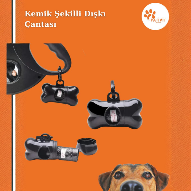 Pativit Taşınabilir Kemik Şekilli Kaka Poşeti & Taşıma Çantası Seti