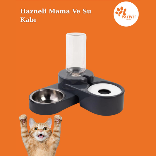 Pativit Ayarlanabilir Köşeli Mama ve Su Kabı Seti – 1000 ml