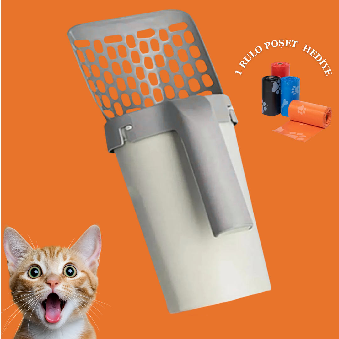 Akıllı Kedi Kum Küreği ve Atık Haznesi – Hijyenik & Pratik Kum Temizleme
