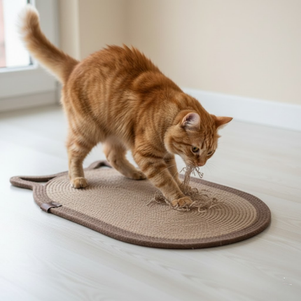 Dekoratif Kedi Kulaklı Tırmalama Paspası