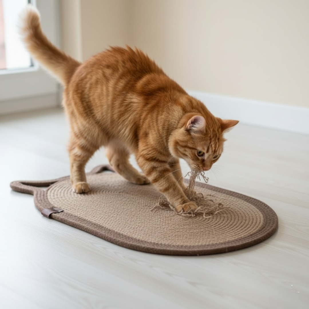 Dekoratif Kedi Kulaklı Tırmalama Paspası