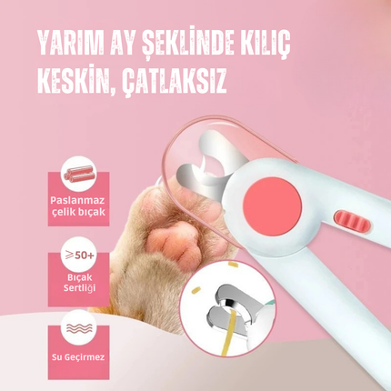 Işıklı Tırnak Makası - Kedi ve Köpekler İçin